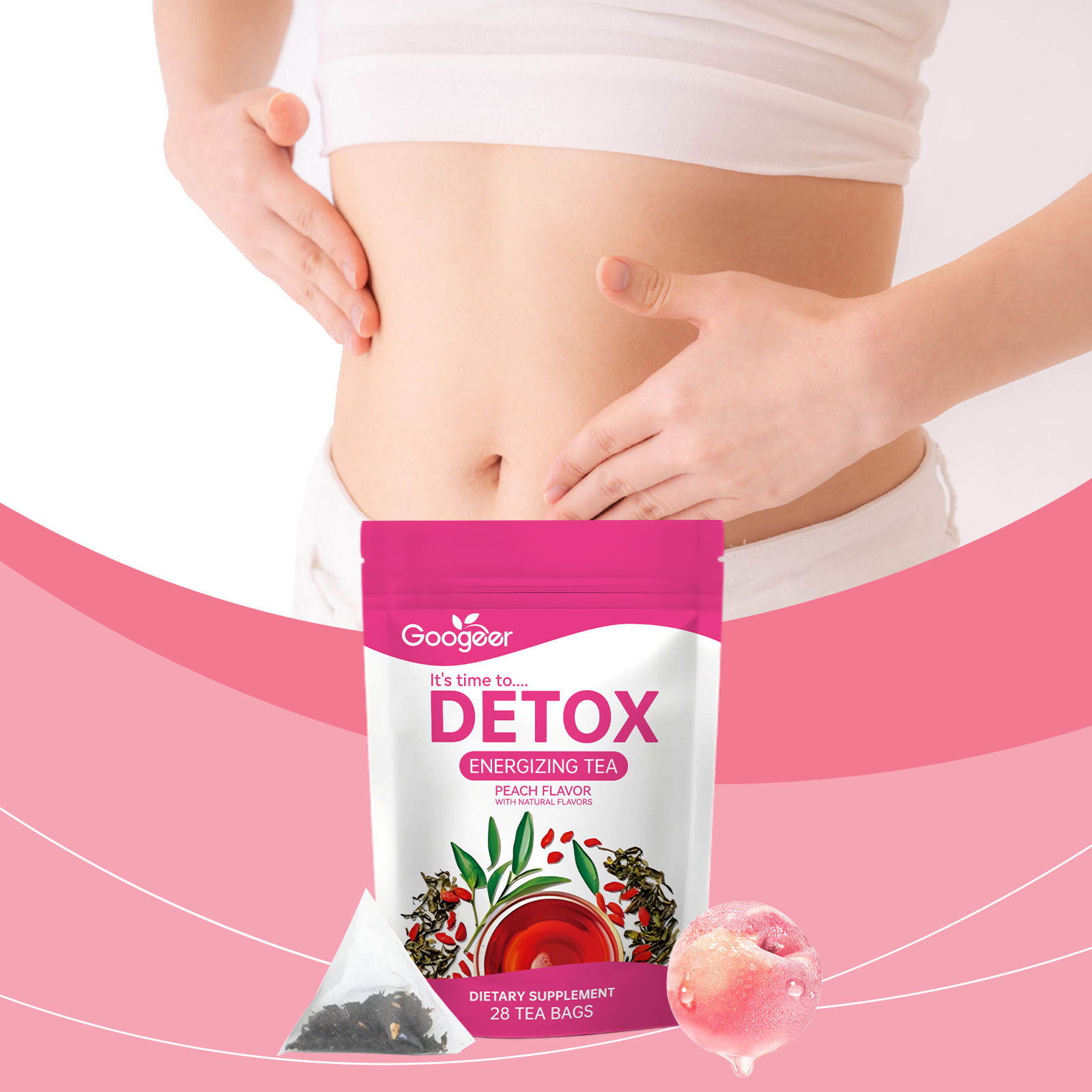 Herbal Weight Gain - グーガー28個入りハーブデトックスティー、腹部の緩和、解毒、健康管理、脂肪燃焼、体型補正、ハーブダイエットティー
