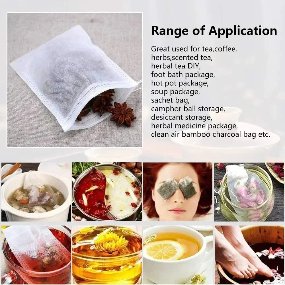 1000-100 個使い捨てティーバッグフィルターバッグ巾着 - Herbal Wellness Tea のレビューと価格