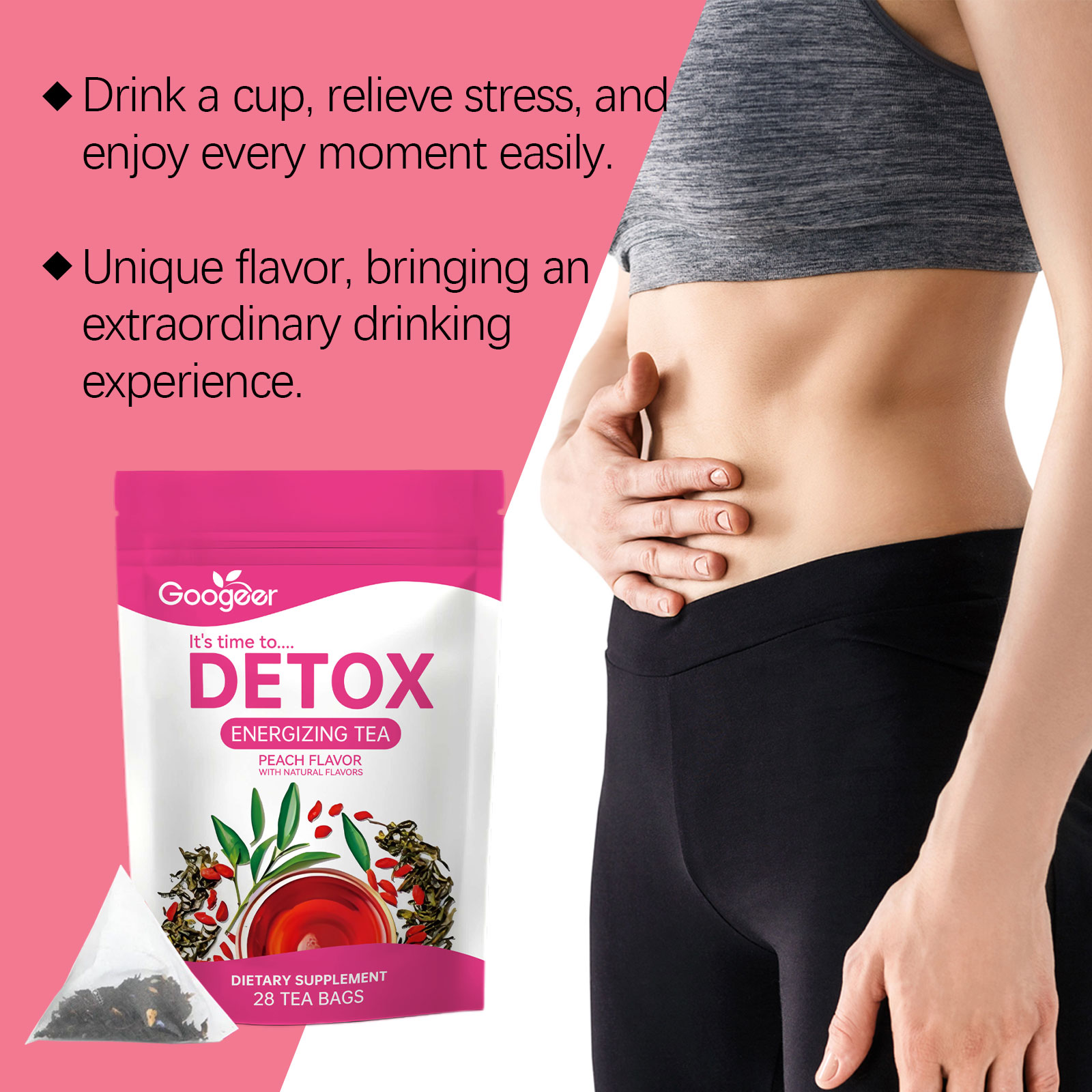グーガー28個入りハーブデトックスティー、腹部の緩和、解毒、 - Herbal Weight Gain のレビューと価格